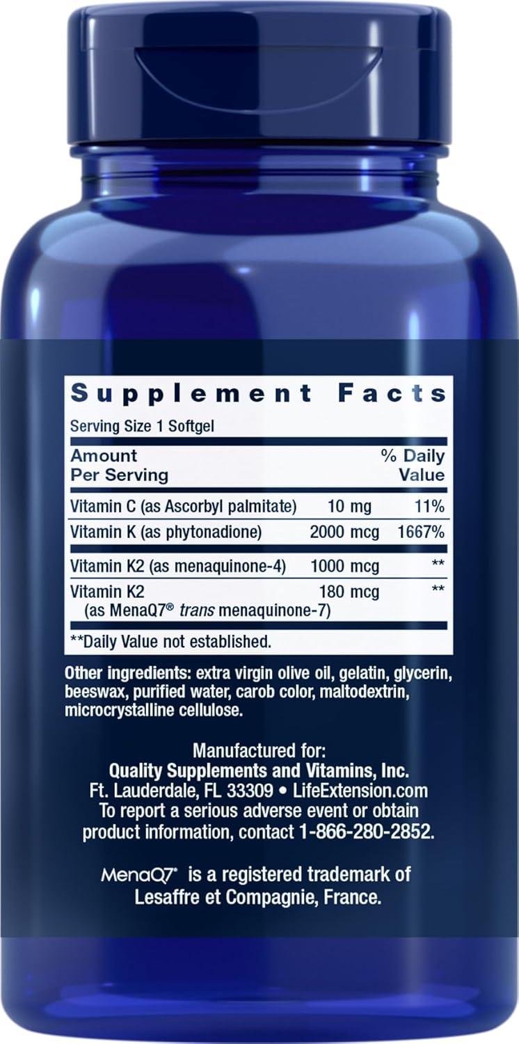 image:imageLife Extension Super K 150 Softgels with Vitamin K1 and K2 MK4 amp MK7