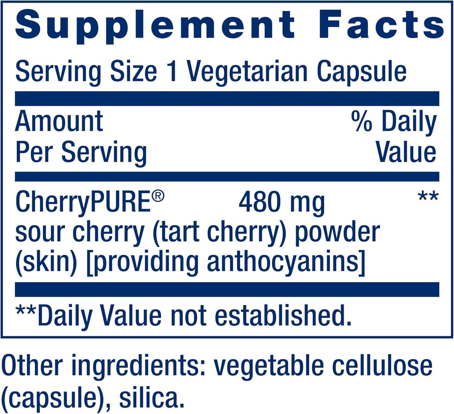 image:imageLife Extension Tart Cherry with CherryPURE anthocyanins oxidative Stress Muscle Recovery Exercise Support Muscle Comfort Vegetarian GlutenFree NonGMO 60 CapsulesStandard Packaging