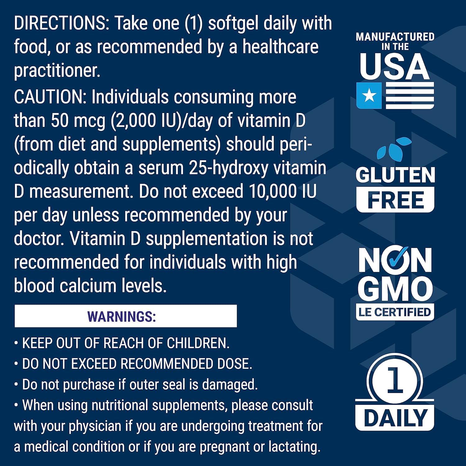 image:imageLife Extension Vitamin D3 175 mcg 7000 IU Immune System Support Bone Health Brain Performance GlutenFree NonGMO Once Daily TwoMonth Supply 60 softgels60 Count Pack of 1