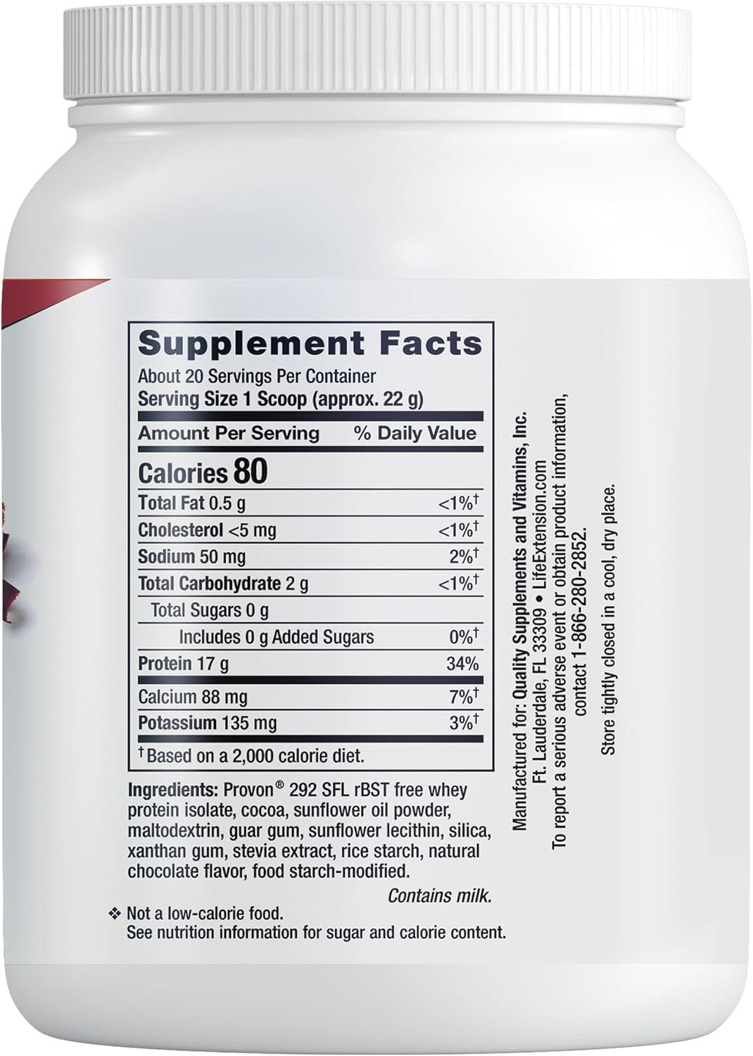 image:imageLife Extension Wellness Code Whey Protein Isolate Chocolate Protein and branchedChain Amino acids for Muscle Growth amp Immune Health no Sugar Added Gluten Free NonGMO 437 Grams 20 ServingsChocolate