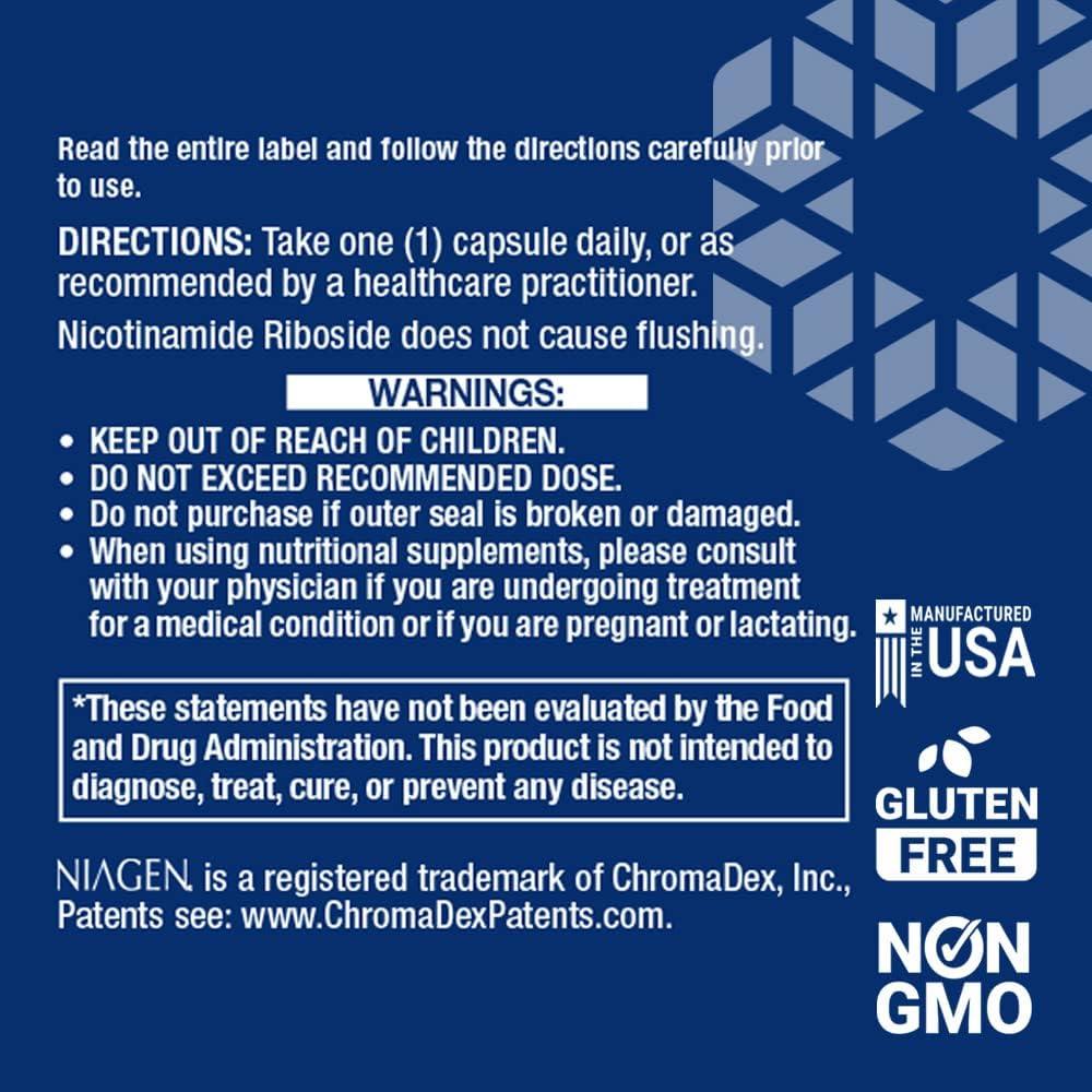 image:imageNAD Cell Regenerator 100 mg NIAGEN Nicotinamide Riboside Formula NAD Supplement for Healthy Cellular Metabolism AntiAging amp Longevity Gluten Free NonGMO Vegetarian 30 Capsules