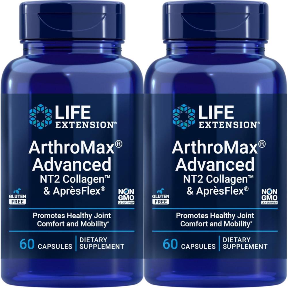 image:imageLife Extension ArthroMax Advanced with NT2 Collagen amp ApresFlex 60 Capsules Pack of 2