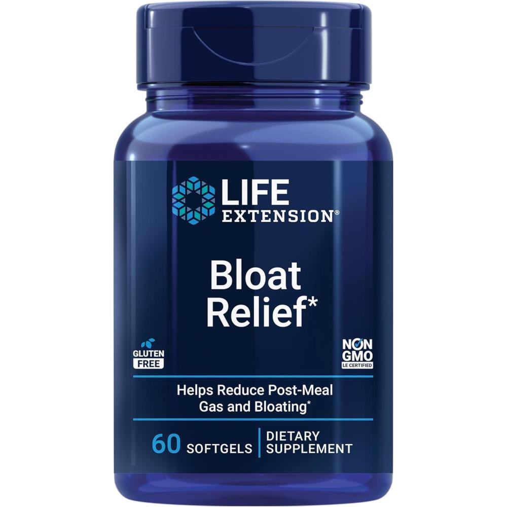 image:imageLife Extension Bloat Relief Artichoke Ginger Fennel and Turmeric for Digestive Health Supports Bloating Relief and Promotes Digestive Comfort Gluten Free NonGMO 60 softgels