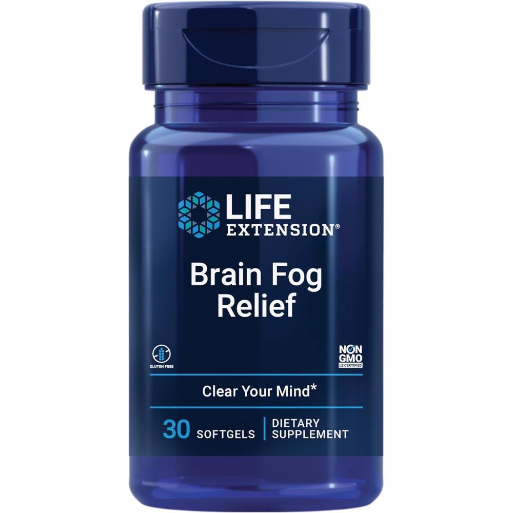 image:imageLife Extension Brain Fog Relief Mango Leaf Extract standardized Peppermint Oil nootropic Brain Supplement for Clarity and Focus FastActing CaffeineFree Gluten Free NonGMO 30 softgels