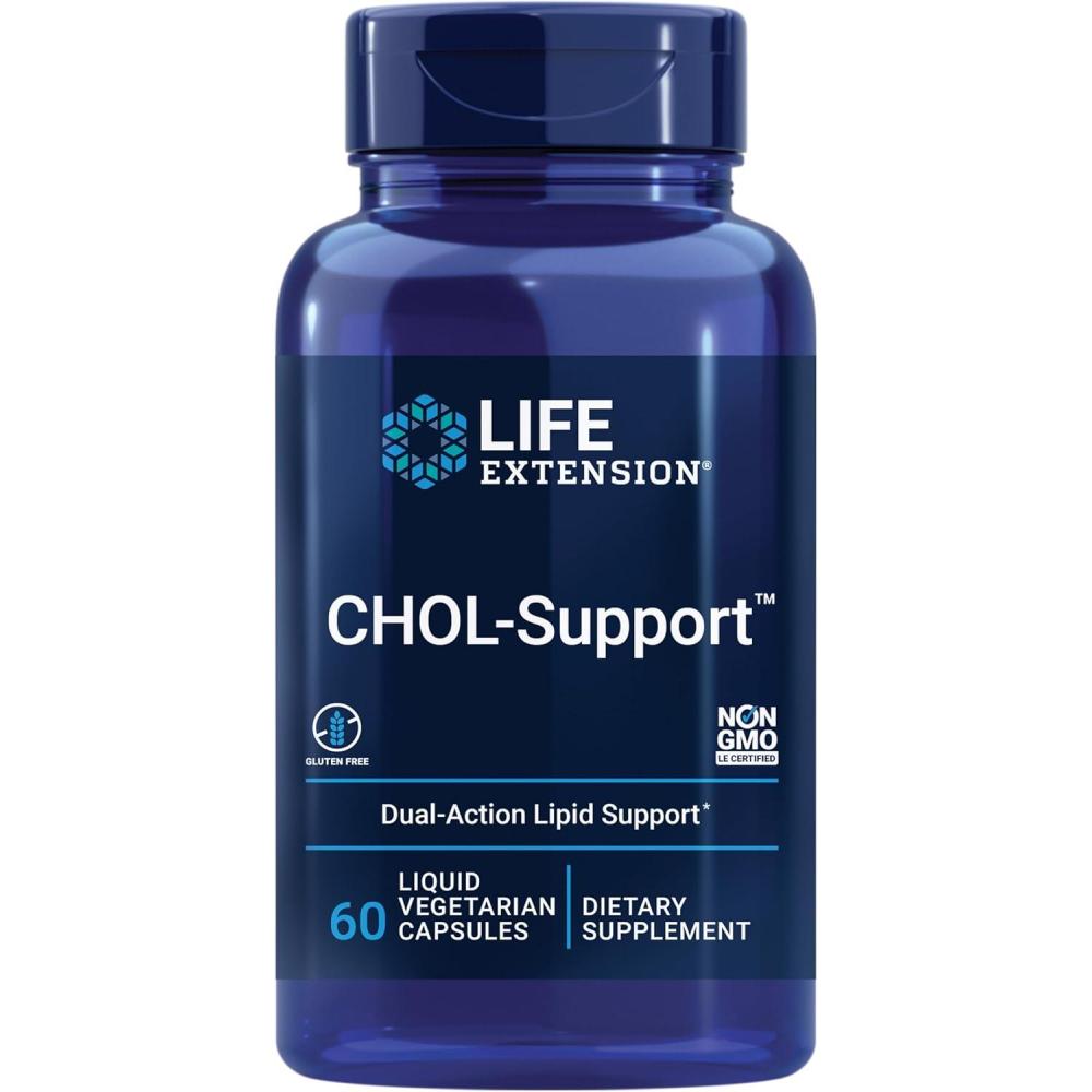 image:imageLife Extension CHOLSupport Helps Maintain Already Healthy Cholesterol Heart Health Artichoke Leaf Extract Vitamin B5 pantethine GlutenFree NonGMO Vegetarian 60 Capsules