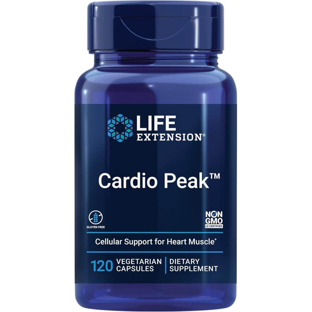 image:imageLife Extension Cardio Peak Hawthorn Extract Leaf Flower Stem Supplement with Arjuna Extract for Heart Health Support Twice Daily Gluten Free NonGMO Vegetarian 120 Capsules