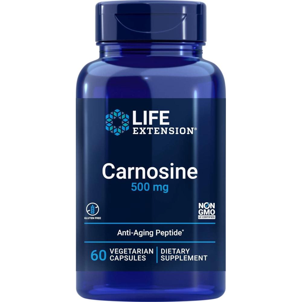 image:imageLife Extension Carnosine Healthy Aging Exercise Recovery GlutenFree NonGMO Vegetarian 60 CapsulesStandard Packaging
