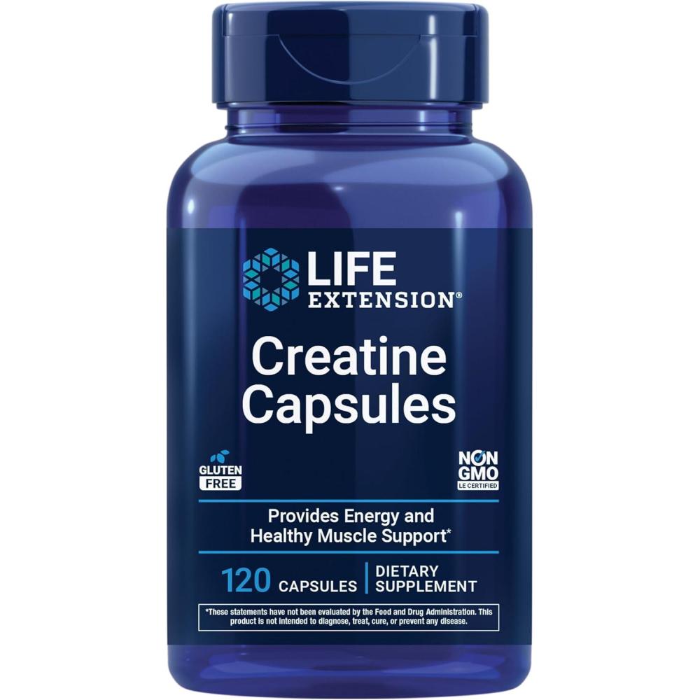 image:imageLife Extension Creatine Capsules Creatine Monohydrate Promotes Strength Lean Muscle Healthy Endurance NonGMO GlutenFree 120 Capsules
