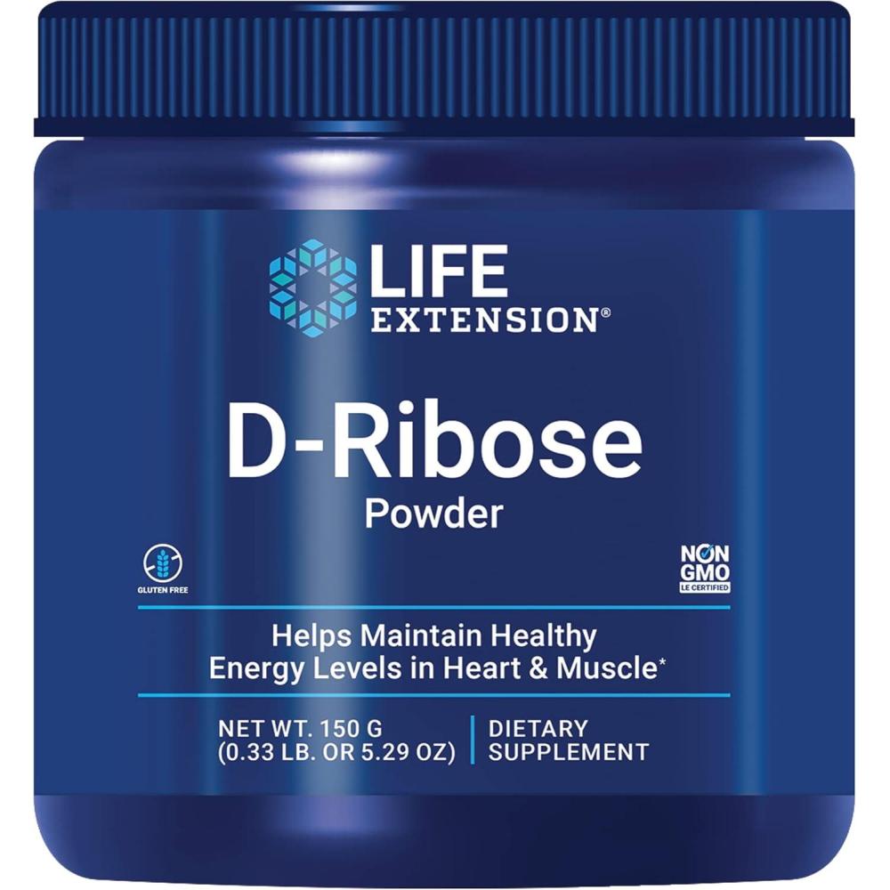 image:imageLife Extension DRibose Powder Dissolve in Liquid to Encourage Cellular Energy Production and Support Heart and Muscle Health GlutenFree NonGMO Vegetarian 150 Grams