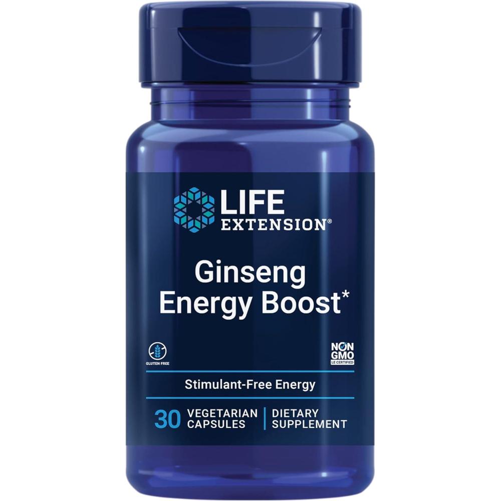 image:imageLife Extension Ginseng Energy Boost Energy Support Healthy Stress Management GlutenFree NonGMO Vegetarian 30 Capsules