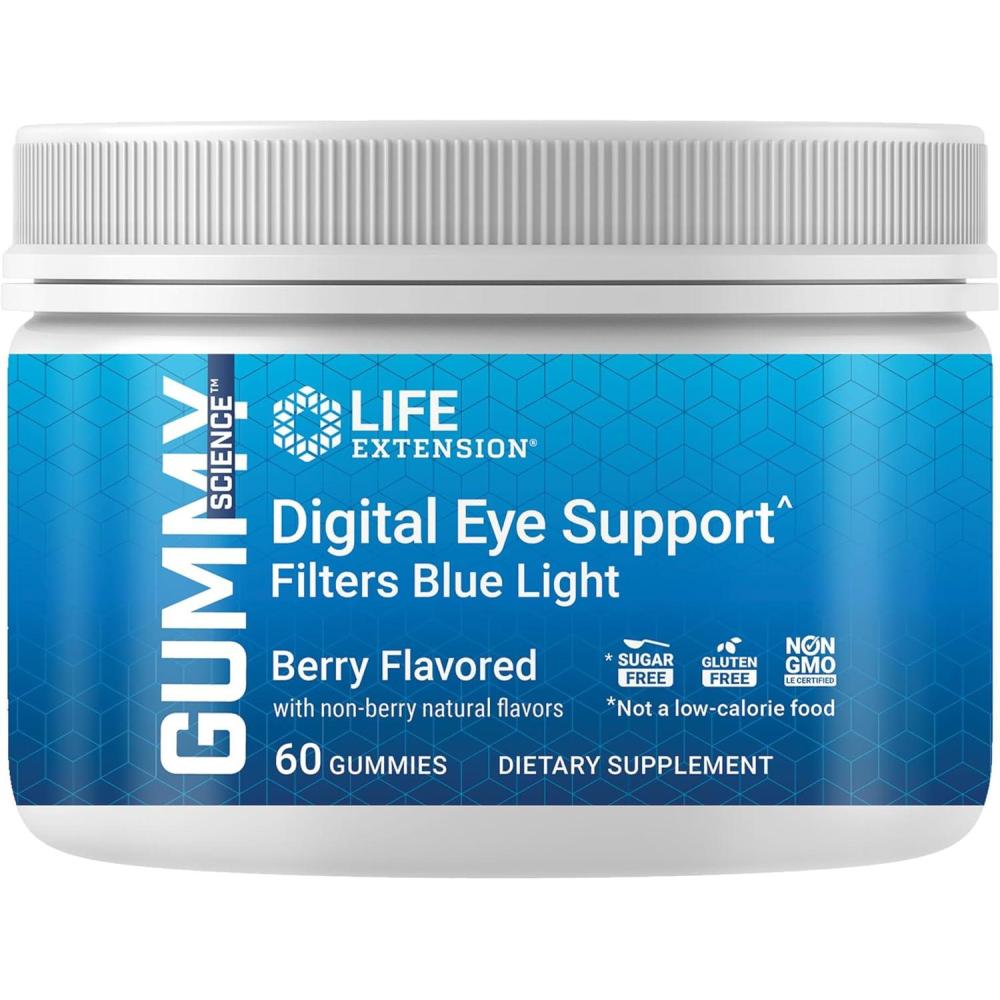 image:imageLife Extension Gummy Science Digital Eye Support Lutein amp Zeaxanthin Supplement for Eye Health Care Marigold Extract Berry Flavor Gummies Gluten Free NonGMO Sugar Free Vegetarian 60 Count