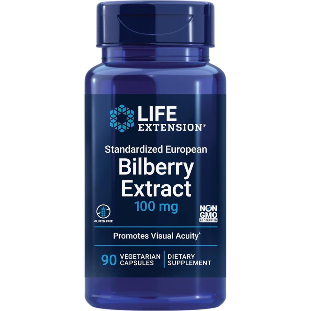 image:imageLife Extension Standardized European Bilberry Extract 100 mg MirtoSelectVaccinium myrtillus Eye Health Circulation Lubrication GlutenFree NonGMO Vegetarian 90 CapsulesStandard Packaging