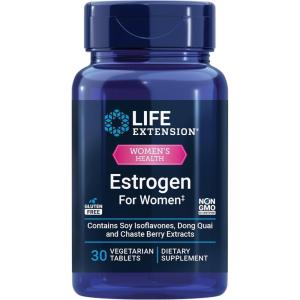 image:imageLife Extension Estrogen for Women Helps Relieve hot Flashes and Night Sweats Soy isoflavones Norway Spruce Extract chasteberry HormoneFree Gluten Free NonGMO Vegetarian 30 TabletEstrogen