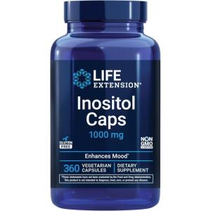 image:imageLife Extension Inositol Caps  1000 mg MyoInositol  Mood Health WellBeing Healthy Metabolism Hormone Balance  GlutenFree NonGMO Vegetarian  360 CapsulesCaps