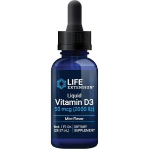 image:imageLife Extension Liquid Vitamin D3 Mint 50 mcg 2000 IU Immune System Support Bone Health WholeBody Health Tasty Peppermint Flavor Gluten Free NonGMO 2957 ml