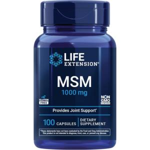 image:imageLife Extension MSM 1000 mg methylsulfonylmethane Supports Healthy Joints antioxidant Support GlutenFree NonGMO 100 Capsules