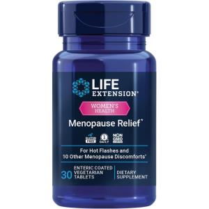 image:imageLife Extension Menopause Relief  Siberian Rhubarb Menopause Supplement for Women Ease hot Flashes Mood Swings Night Sweats Relief HormoneFree GlutenFree NonGMO Vegetarian 30 Tablets30 Count Pack of 1