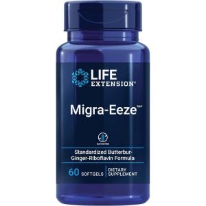 image:imageLife Extension MigraEeze  Butterbur Root Extract with Vitamin B2 Riboflavin amp Ginger Supplement  Formula to Ease Head Discomfort  GlutenFree  60 Softgels