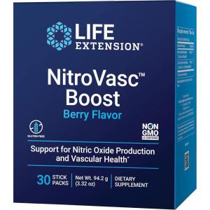 image:imageLife Extension NitroVasc Boost  Circulatory Health Supplement for Men  Arginine amp Aronia for Nitric Oxide Production Support amp Heart Health  Berry Flavor GlutenFree NonGMO  30 Stick Packs