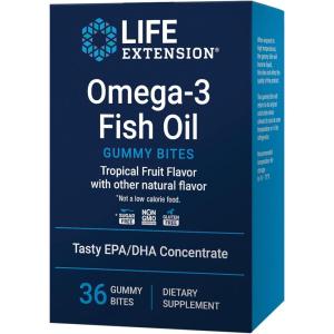 image:imageLife Extension Omega3 Fish Oil Gummy Bites EPA DHA Fatty acids Highdose EPA DHA Support in a Delicious chewable Form NonGMO Gluten Free 36 Gummy BitesNutritional Supplement