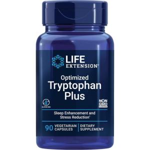 image:imageLife Extension Optimized Tryptophan Plus 1000mg  LTryptophan Supplement with Niacin and LLysine for Healthy Sleep amp Stress Response  GlutenFree NonGMO Vegetarian  90 Capsules