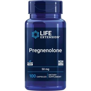 image:imageLife Extension Pregnenolone neurohormone Promotes Memory Health and Brain Plasticity GlutenFree NonGMO 100 Capsules100 Count Pack of 1
