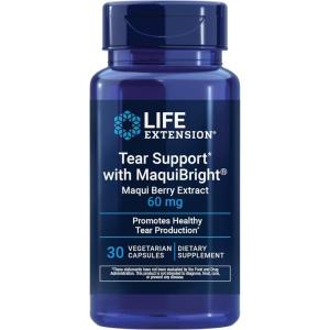 image:imageLife Extension Tear Support with MaquiBright 60 mg Maqui Berry Extract for Dry Eyes Supports Eye Health Encourages Tear Production GlutenFree NonGMO 1 Daily Vegetarian 30 Capsules