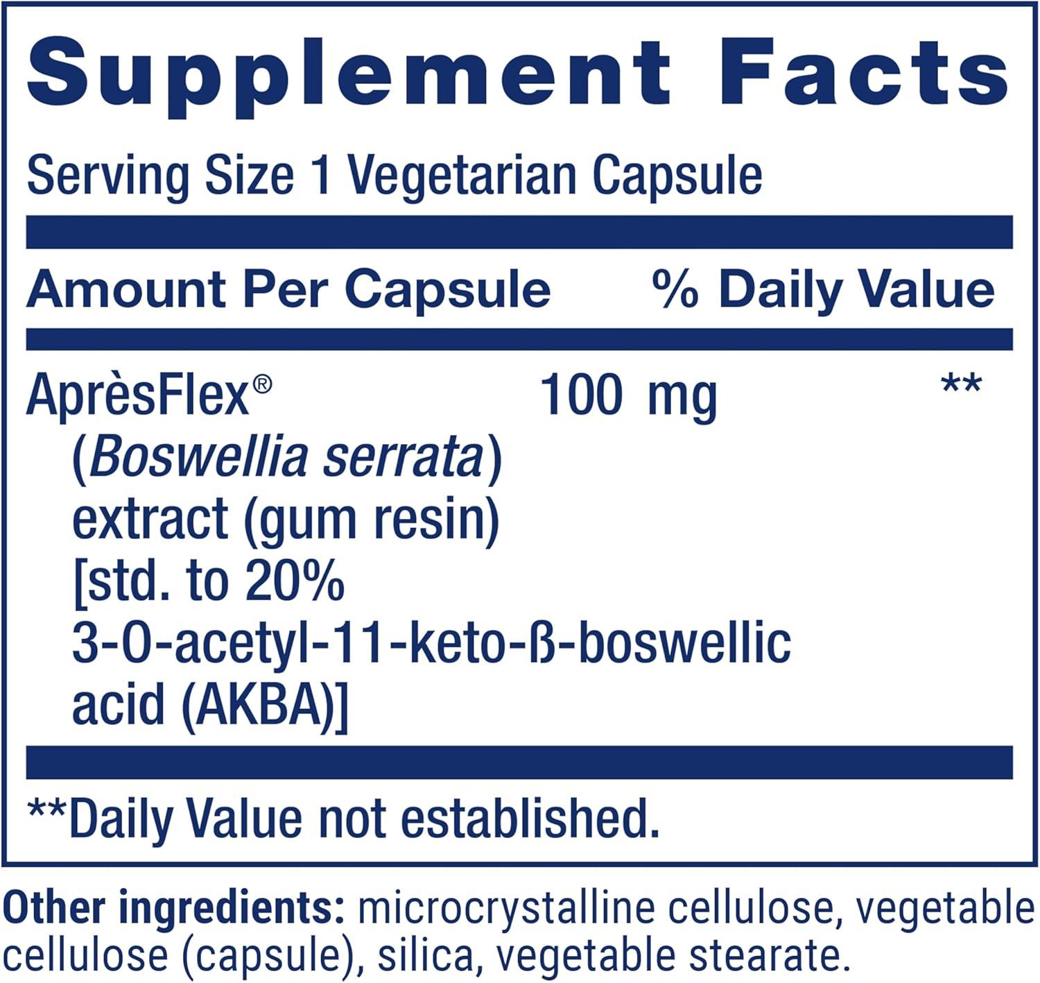 image:imageLife Extension 5LOX Inhibitor with AprsFlex 100 mg standardized Boswellia serrata Extract Promotes Joint Cell amp arterial Health GlutenFree NonGMO Vegetarian 60 CapsulesStandard Packaging