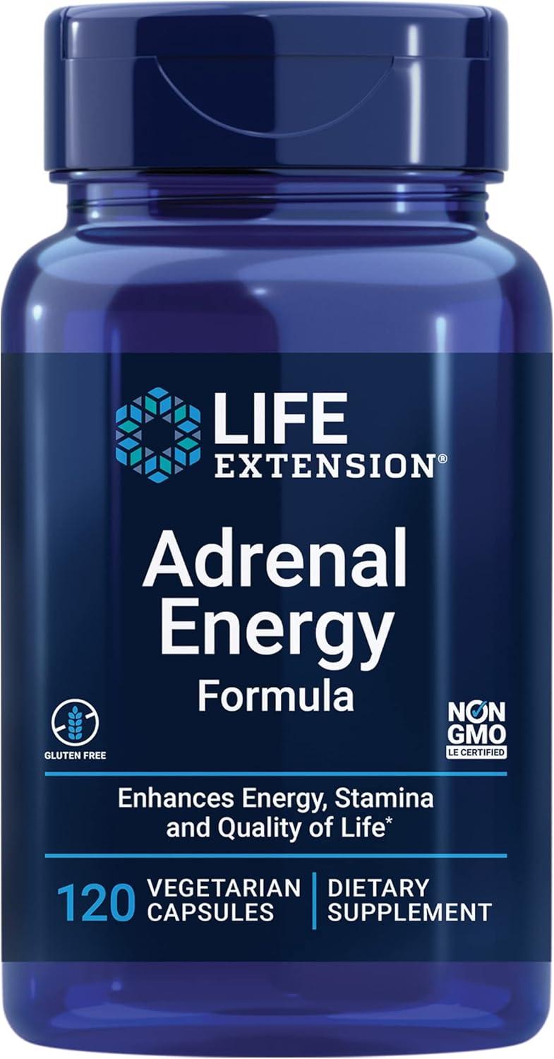 image:imageLife Extension Adrenal Energy Formula Help inhibit the Effects of Stress holy Basil cordyceps bacopa and ashwagandha Gluten Free NonGMO Vegetarian 60 CapsulesUnflavored