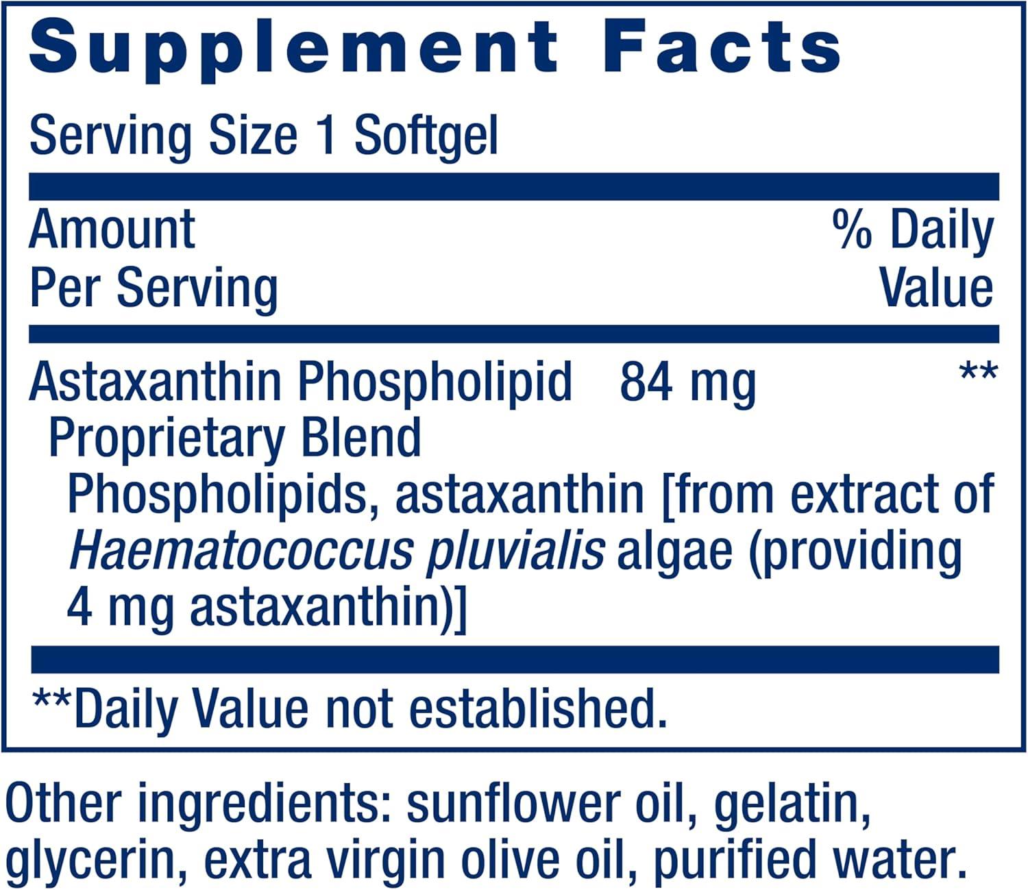 image:imageLife Extension Astaxanthin with Phospholipids Antioxidant Support Eye Health AlgaeDerived GlutenFree NonGMO 30 SoftgelsAstaxanthin