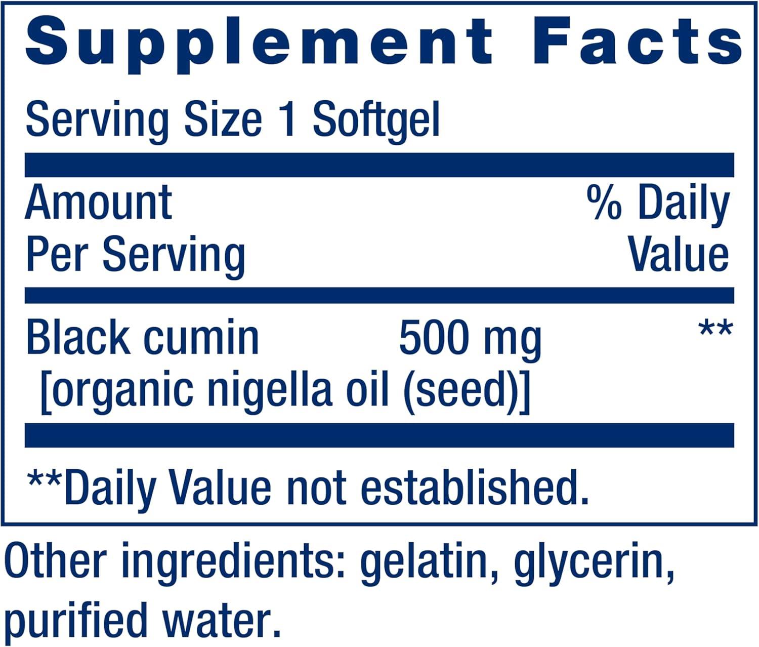 image:imageLife Extension Black Cumin Seed Oil Black Cumin Immune Health Support WholeBody Health Healthy Aging Gluten Free NonGMO 60 softgels60 Count Pack of 1