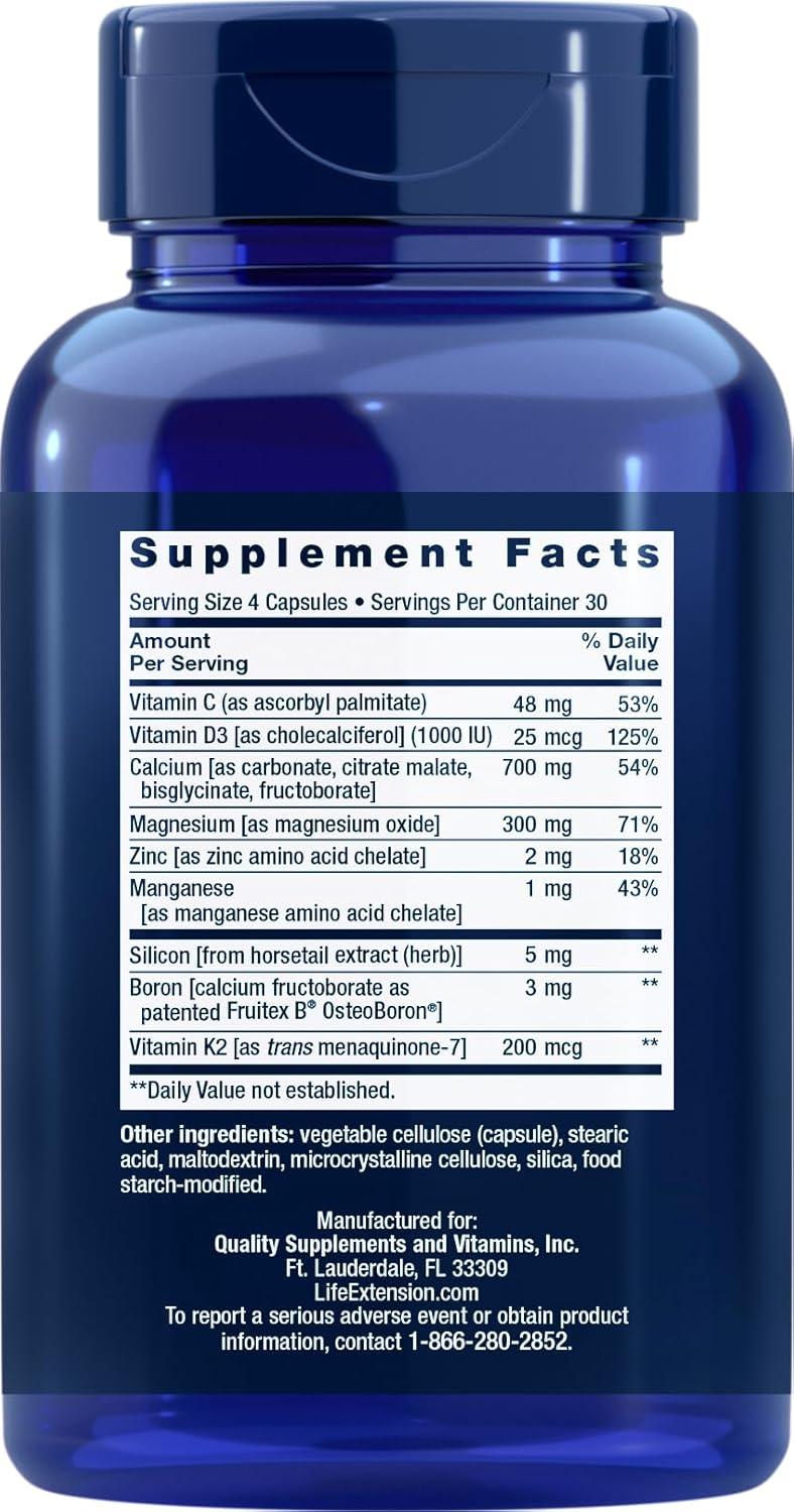 image:imageLife Extension Bone Restore Calcium Supplement with Vitamin K2 120 Capsules Pack of 3
