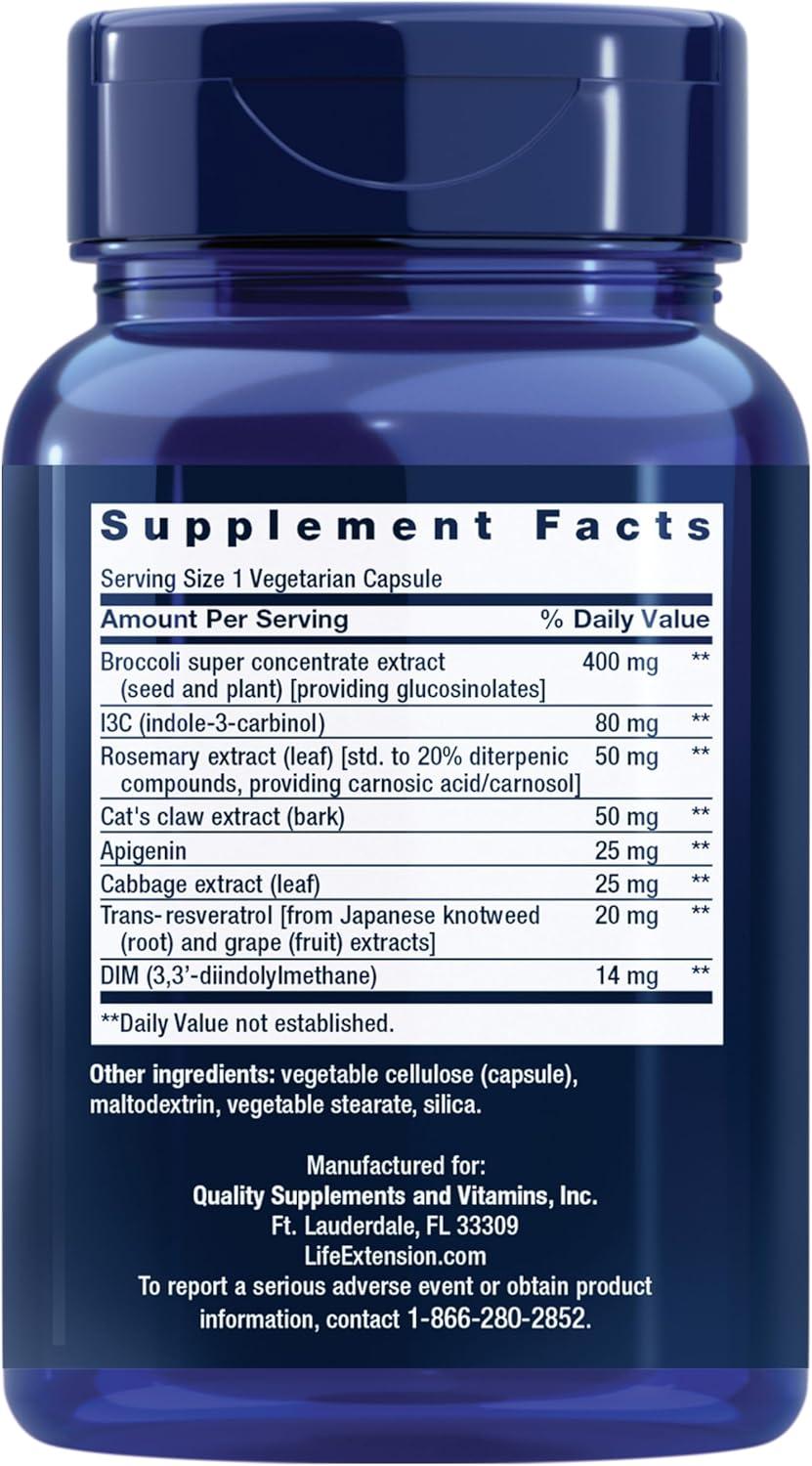 image:imageLife Extension Cruciferous Vegetable Extract amp Resveratrol Broccoli Cabbage resveratrol Supports Cellular Protection GlutenFree NonGMO Vegetarian 60 Capsules