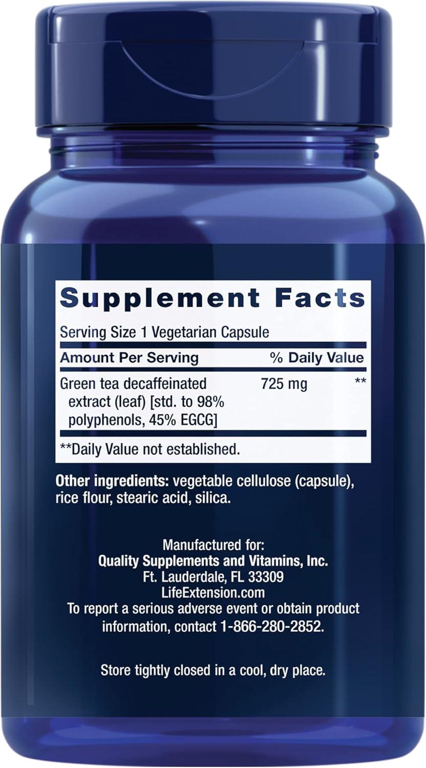 image:imageLife Extension Decaffeinated Mega Green Tea Extract PolyphenolRich Cell Health Heart Health Brain Health Antioxidant Protection NonGMO GlutenFree Vegetarian 100 Capsules100 Count Pack of 2
