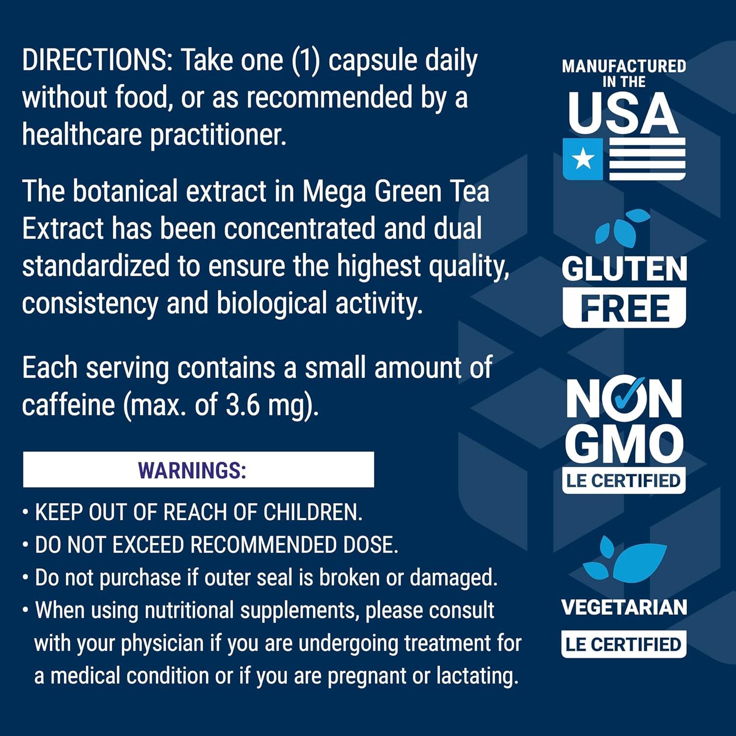 image:imageLife Extension Decaffeinated Mega Green Tea Extract PolyphenolRich Cell Health Heart Health Brain Health Antioxidant Protection NonGMO GlutenFree Vegetarian 100 Capsules100 Count Pack of 2