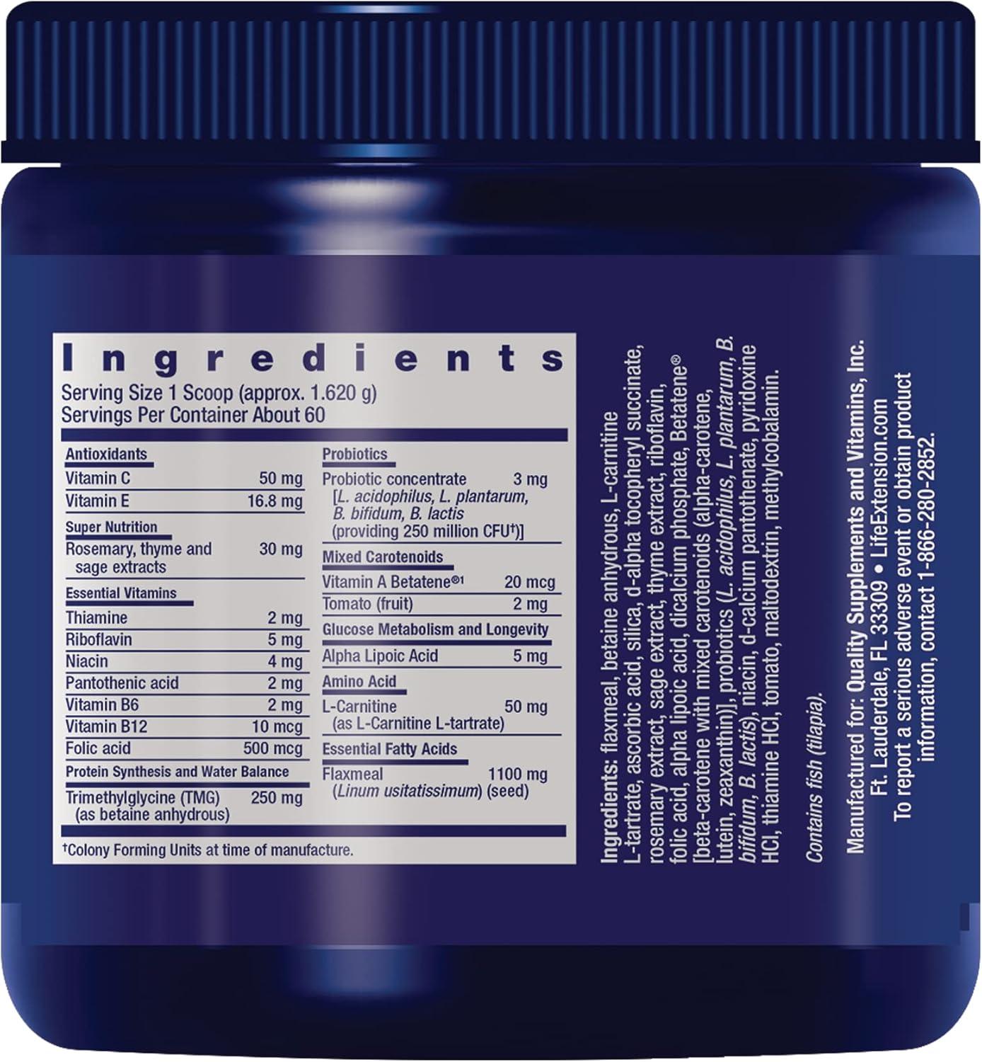 image:imageLife Extension Dog Mix Dog Vitamins and Supplements probiotics Lcarnitine B12 folic Acid Vitamin C Vitamin E Rosemary Nutrient Absorption GlutenFree NonGMO 60 Servings