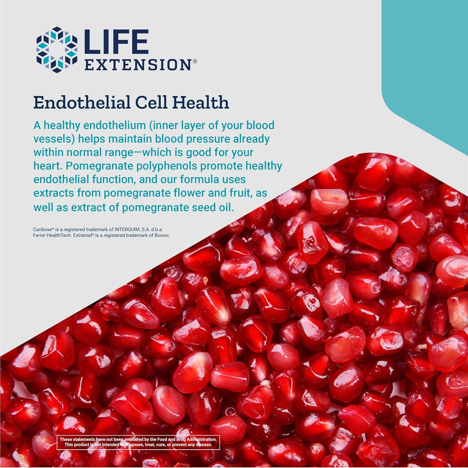 image:imageLife Extension Endothelial Defense Pomegranate Plus Pomegranate Seed Flower And Fruit Extract Formula Supplement for Heart and Endothelial Health GlutenFree NonGMO 60 Softgels