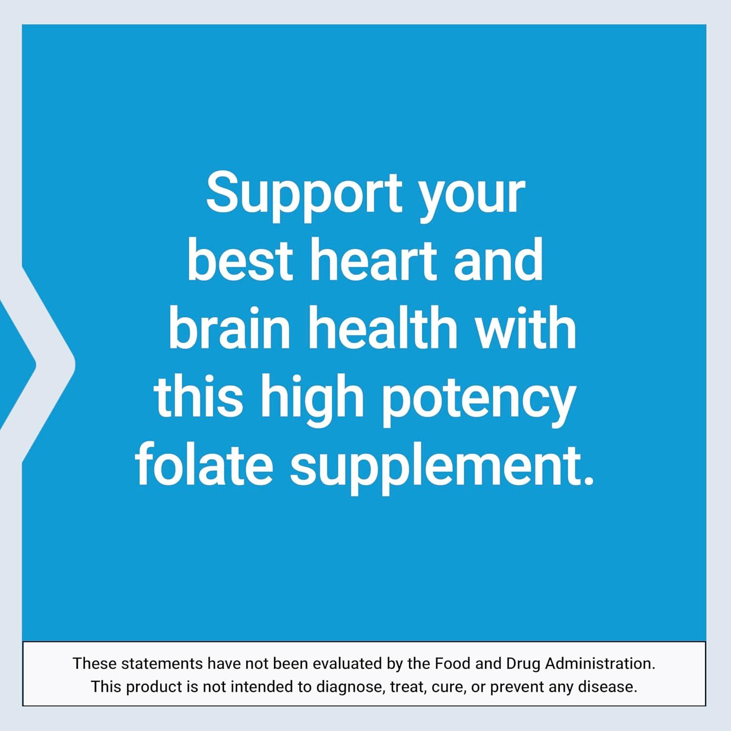 image:imageLife Extension High Potency Optimized Folate Lmethylfolate Folic Acid 8500 mcg DFE Heart amp Brain Support Healthy Homocysteine Levels GlutenFree NonGMO Vegetarian 30 Tablets