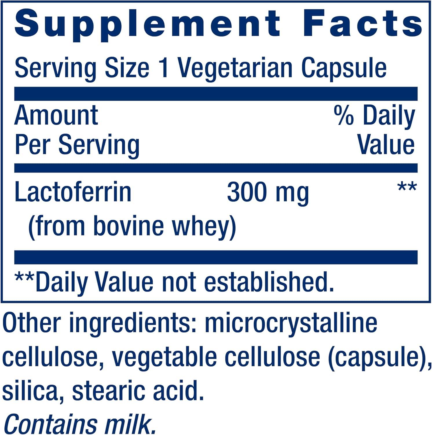image:imageLife Extension Lactoferrin Caps Healthy Immune Response GI Support Vision Health GlutenFree NonGMO 1Daily Vegetarian 60 CapsulesStandard Packaging