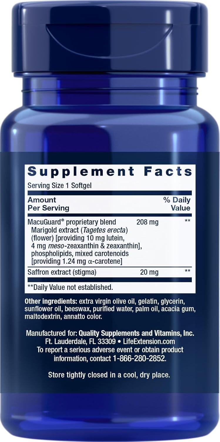 image:imageLife Extension MacuGuard Ocular Support with Saffron 60 softgels Pack of 260 Count Pack of 2