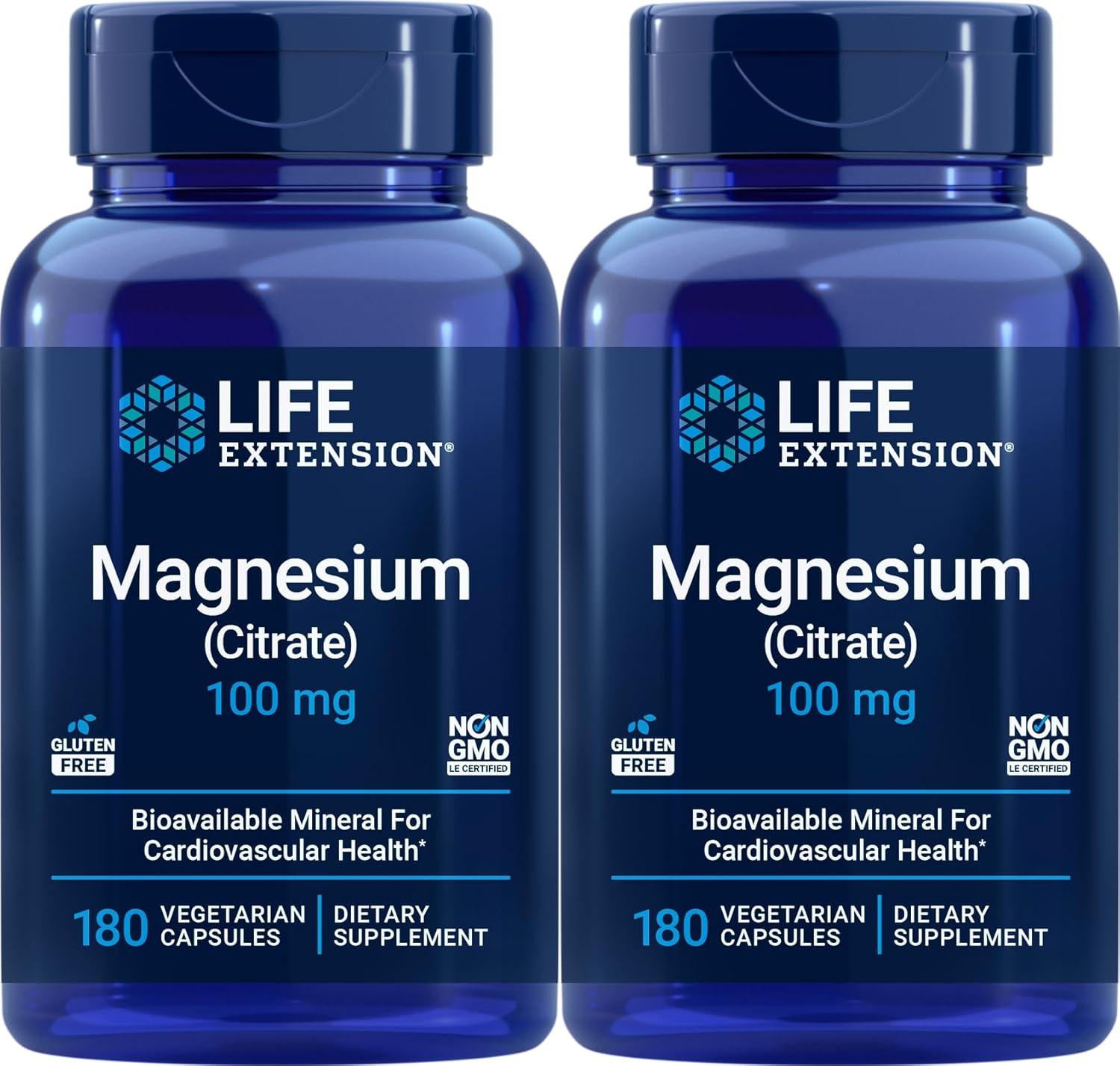 image:imageLife Extension Magnesium Citrate 100mg 180 Veg Caps Pack of 2 Mag SupplementUnflavored