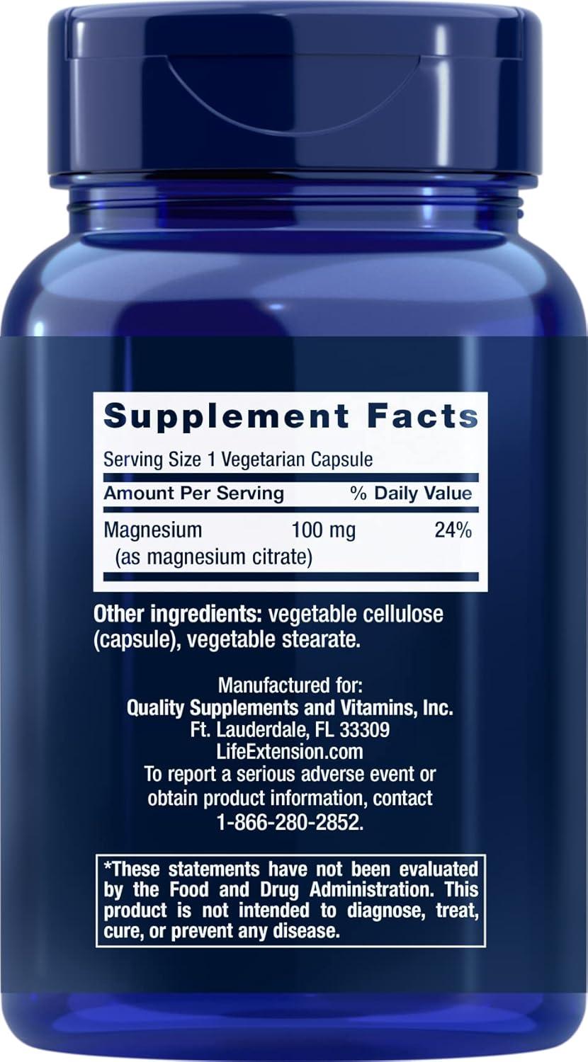 image:imageLife Extension Magnesium Citrate 100mg 180 Veg Caps Pack of 2 Mag SupplementUnflavored