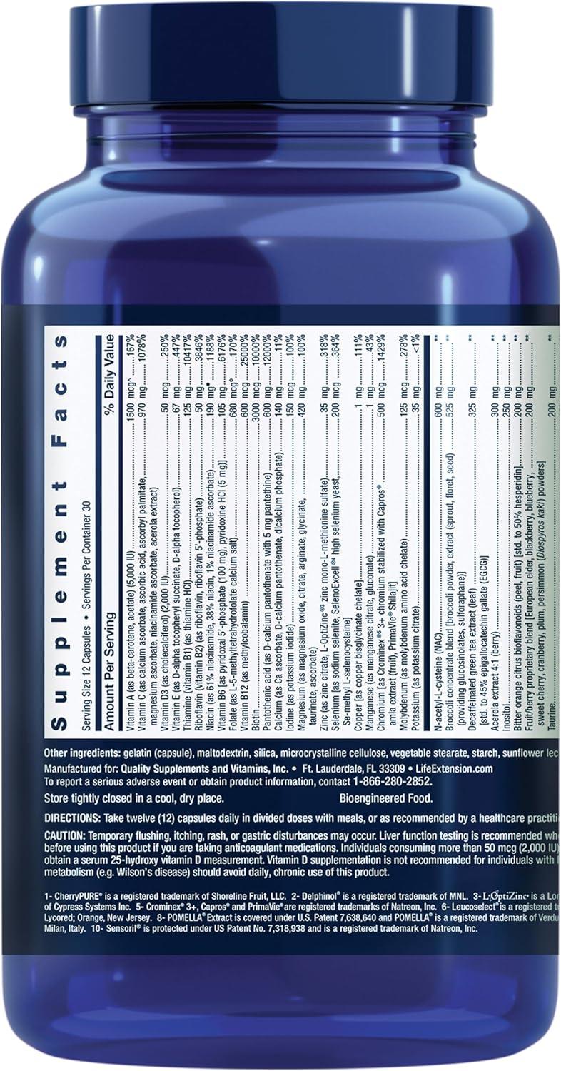 image:imageLife Extension Mix Capsules highPotency Advanced Vitamin Mineral Fruit amp Vegetable Formula Vitamin C B D E Magnesium for WholeBody Health Healthy Aging GlutenFree 360 Capsules360 Count Pack of 1