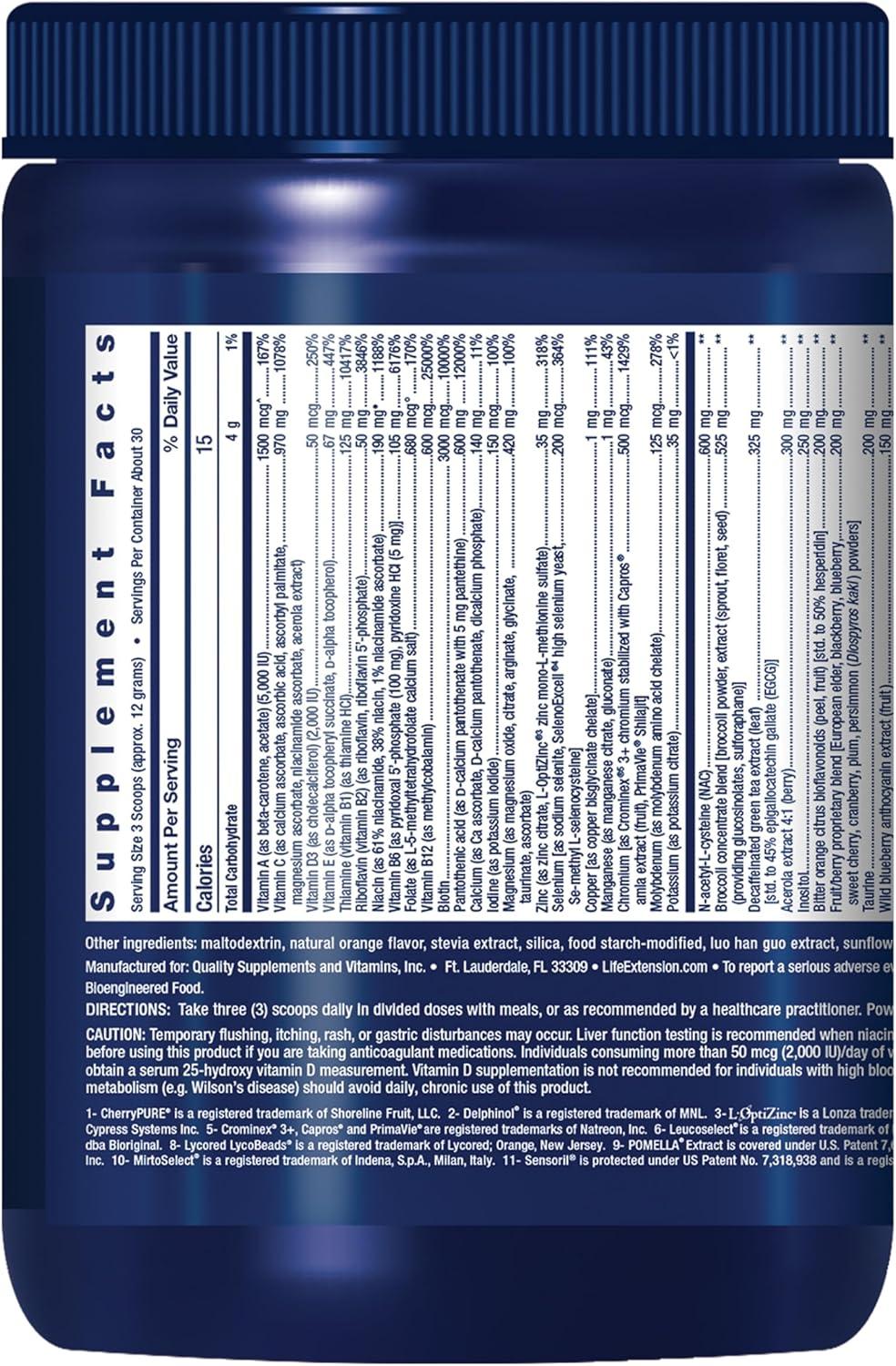 image:imageLife Extension Mix Powder high Potency Advanced Vitamin Mineral Fruit amp Vegetable Formula Vitamin B C D E Magnesium for WholeBody Health Healthy Aging GlutenFree 1270 oz