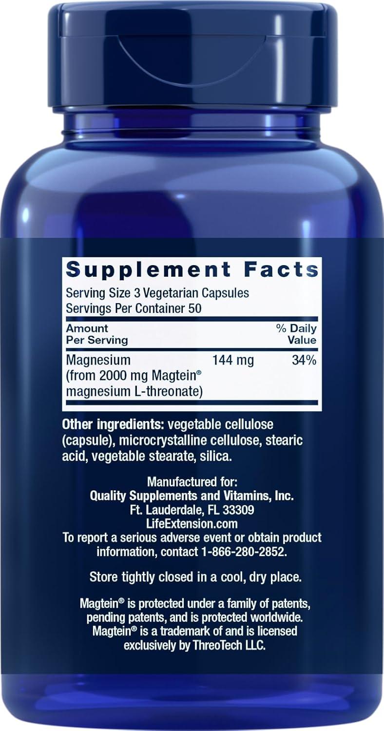 image:imageLife Extension NeuroMag 150 Vegetarian Capsules Pack of 2 Magnesium LThreonate Magtein Supplement