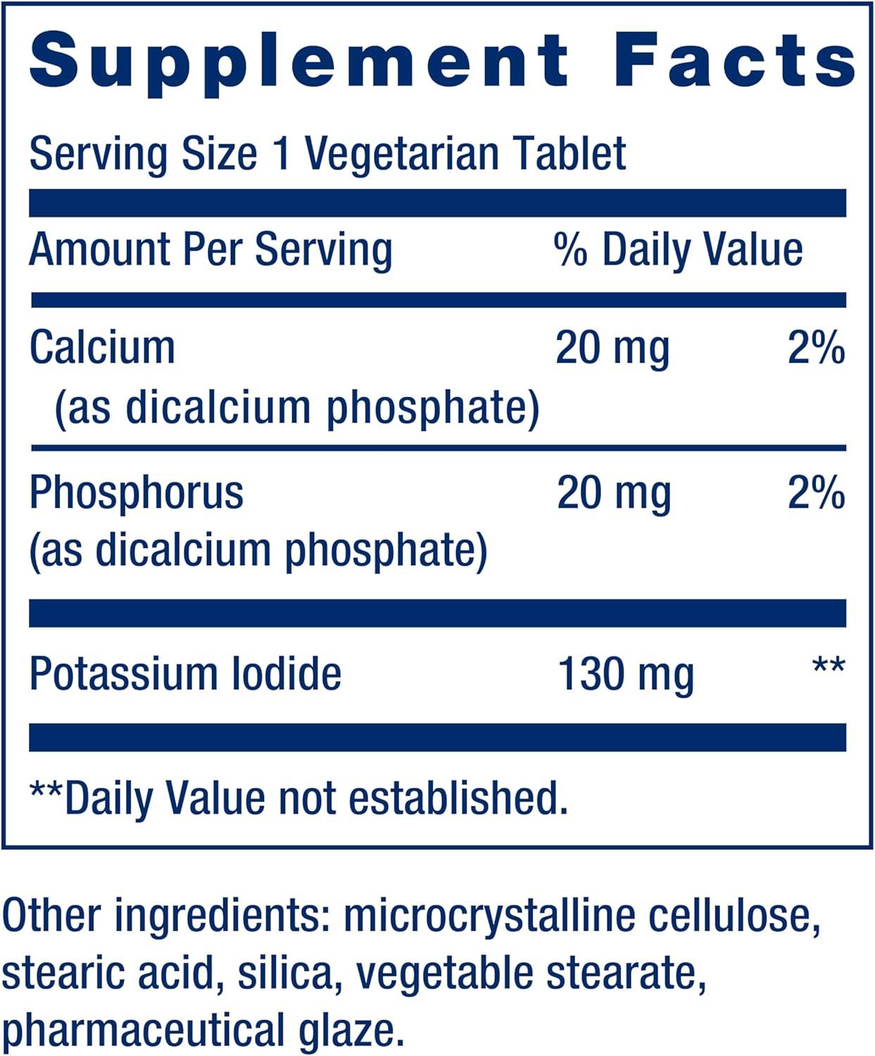 image:imageLife Extension Potassium Iodide 130mg 14 Tablets14 Count Pack of 1