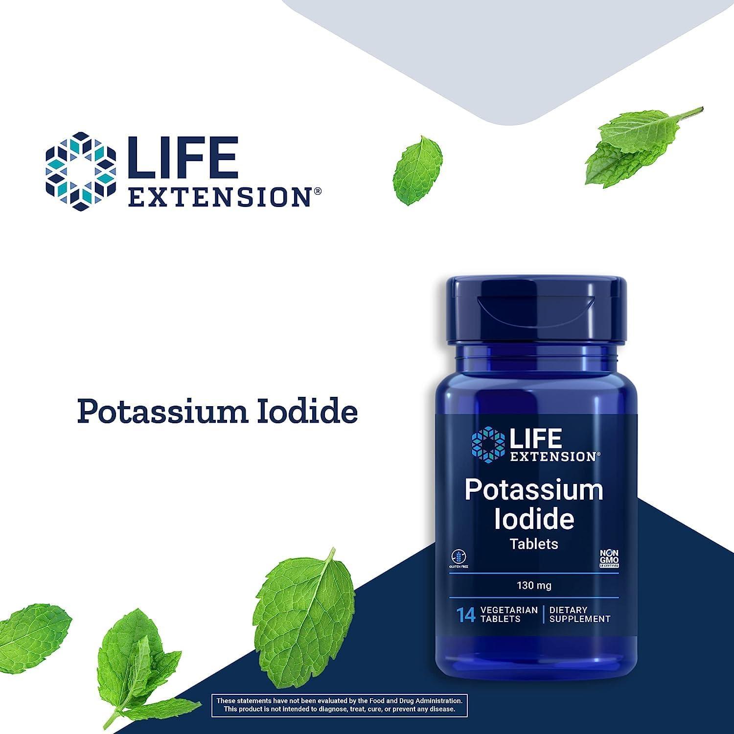image:imageLife Extension Potassium Iodide 130mg 14 Tablets14 Count Pack of 3