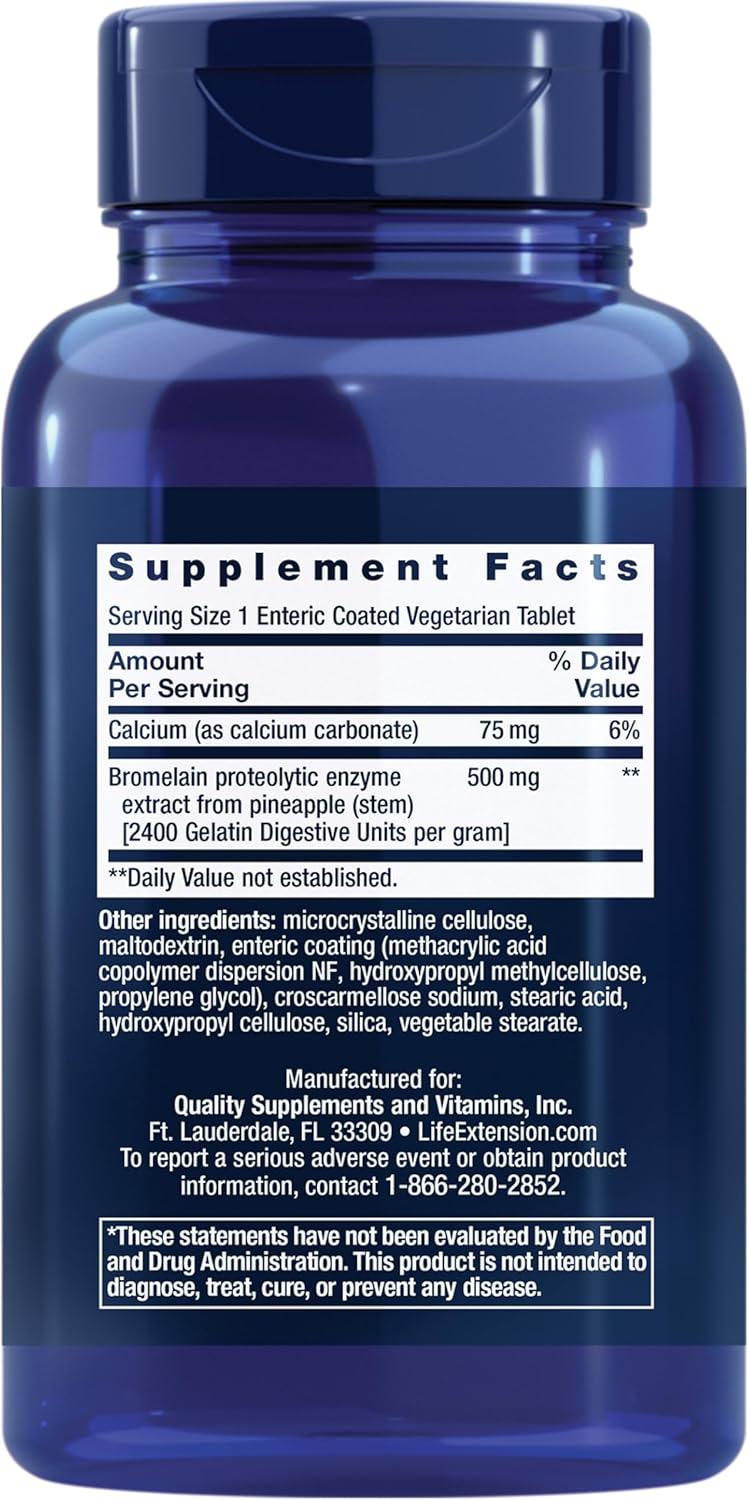 image:imageLife Extension SpeciallyCoated Bromelain Pineapple Extract Joint Health Joint Comfort Vegetarian GlutenFree NonGMO 500 mg 60 entericCoated Tablets