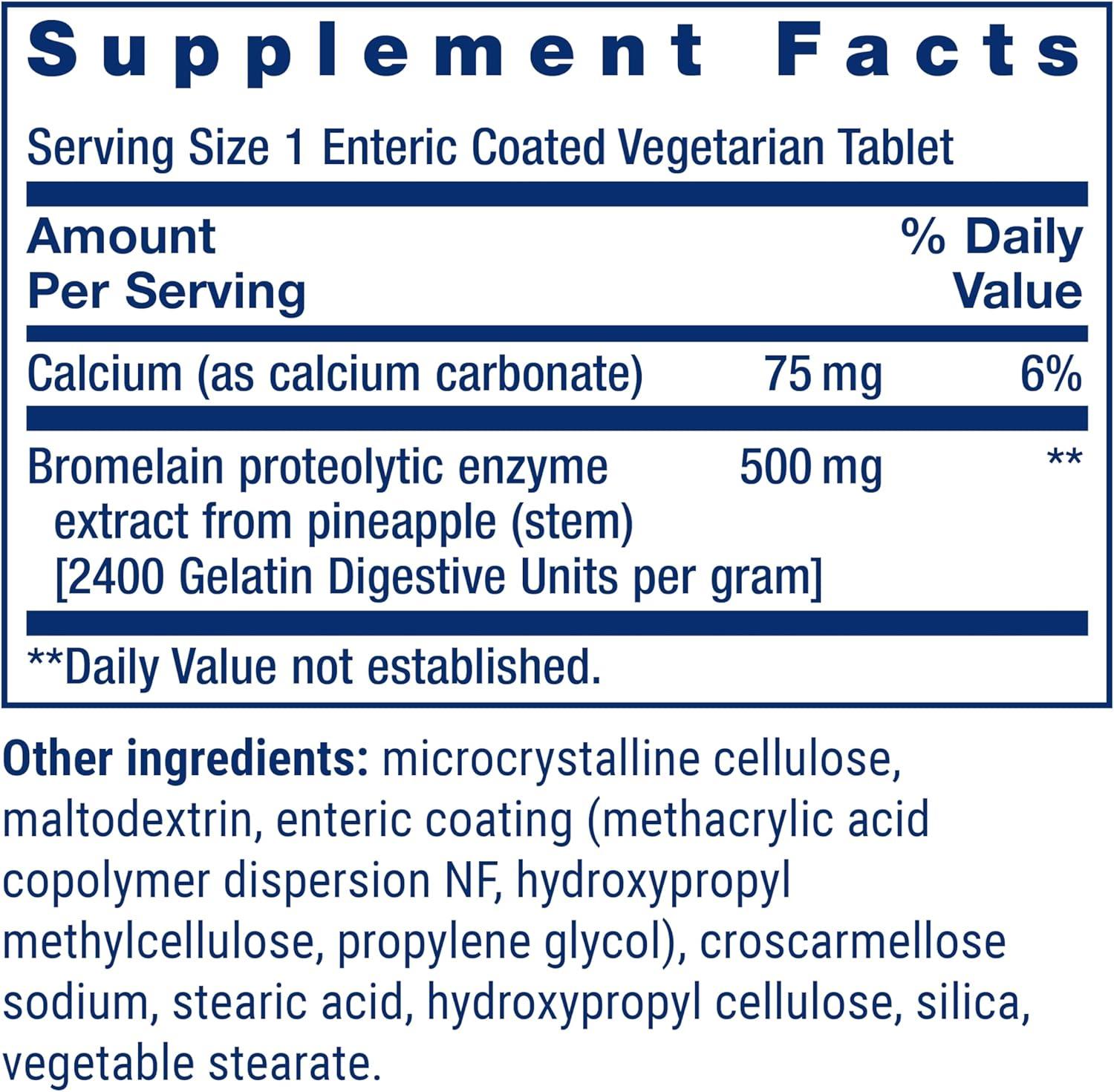 image:imageLife Extension SpeciallyCoated Bromelain Pineapple Extract Joint Health Joint Comfort Vegetarian GlutenFree NonGMO 500 mg 60 entericCoated Tablets