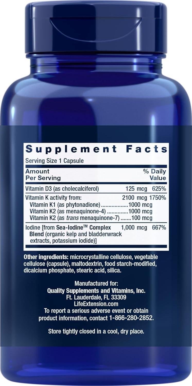 image:imageLife Extension Vitamins D and K with SeaIodine 90 Capsules90 Count Pack of 1
